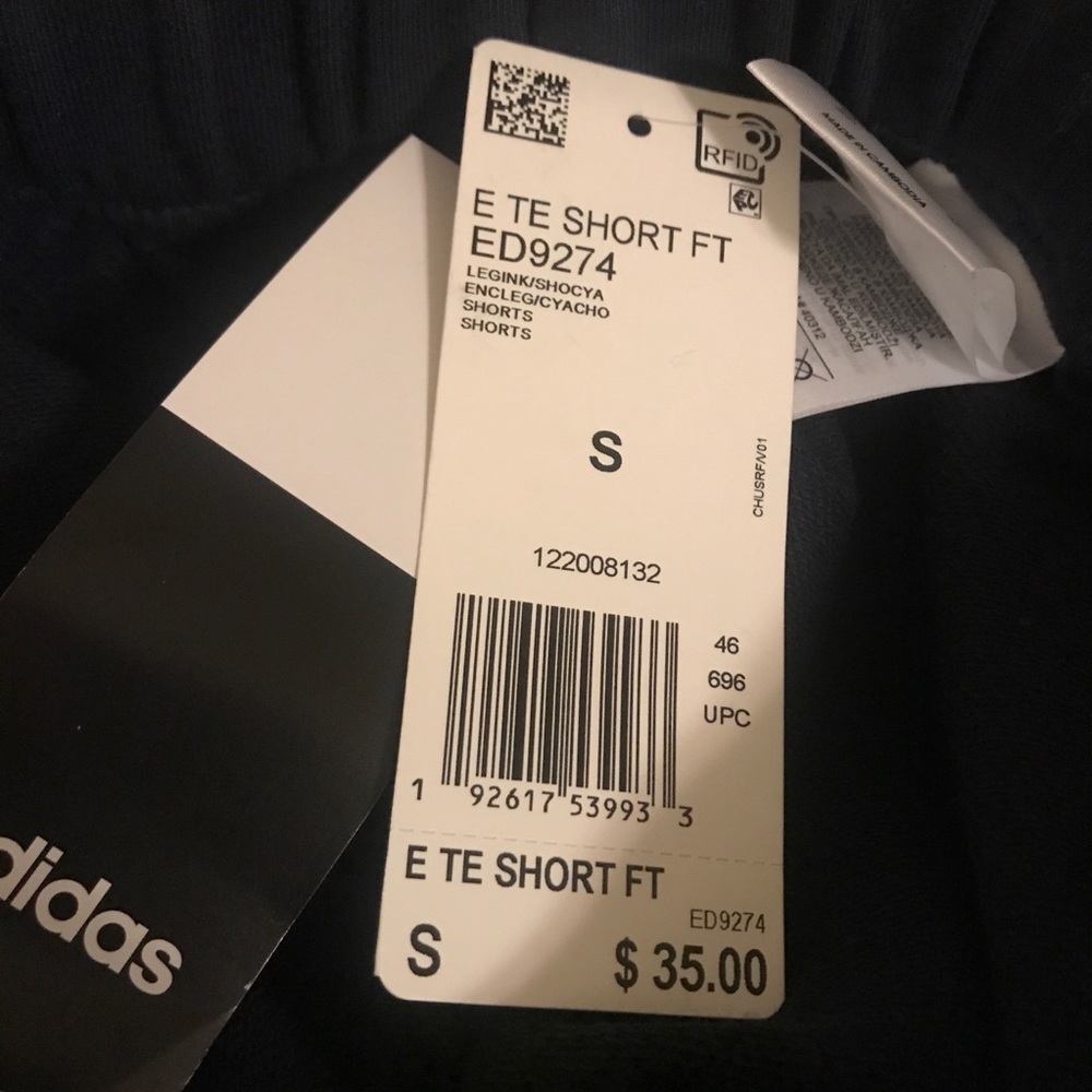 New Men's Adidas Motion Shorts Navy Blue - Picture 3 of 3